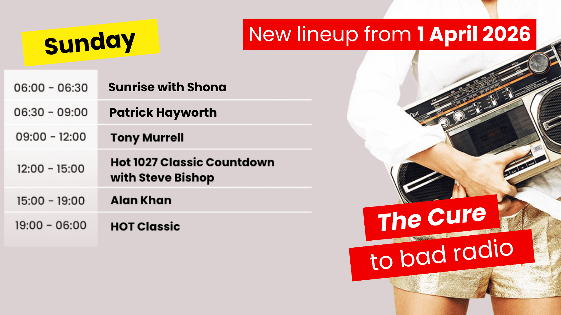 HOT 102.7FM REFRESHES LINE-UP FROM 1 APRIL WITHOUT MISSING A BEAT