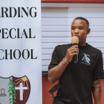 International wheelchair tennis star Alwande Sikhosana returns to Harding Special School, where his journey began
