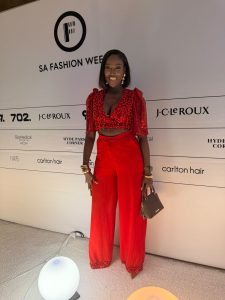 SA Fashion Week Carpet Fashionable Moment: South African Fashion Designer Harry Lekwane Founder Of HL Creations Revealed Prominent Media Personality Romley Lishiba as their New Fashion Catalyst