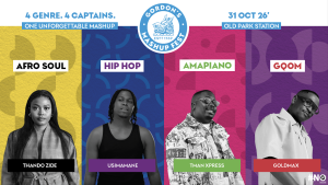 HIP HOP. AMAPIANO. AFRO SOUL. GQOM. ONE STAGE. GORDON’S MASH UP FEST LANDS AT OLD PARK STATION ON 31 OCTOBER